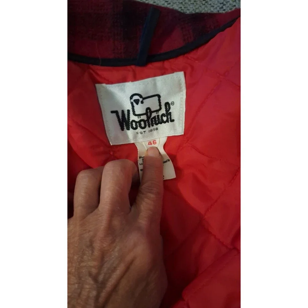 Vintage 70s Woolrich Plaid Flannel Jacket‎ Coat Large Wool Sherpa Lined Workwear